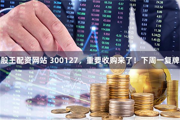 股王配资网站 300127，重要收购来了！下周一复牌